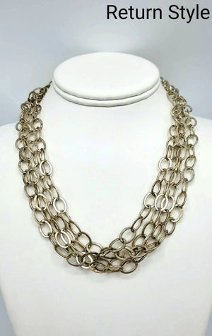 Sterling Silver 4 Strand ss Necklace - ReturnStyle