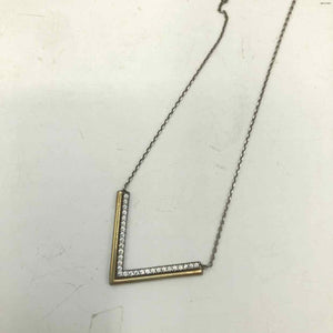 Sterling Silver Gold Plated V-Shape 16" ss Necklace - ReturnStyle