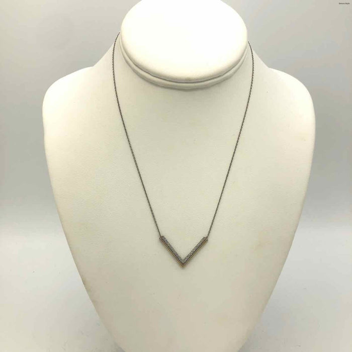 Sterling Silver Gold Plated V-Shape 16" ss Necklace