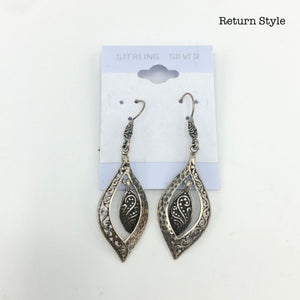 Sterling Silver Indonesian Filagree Drop New Ear SS - ReturnStyle