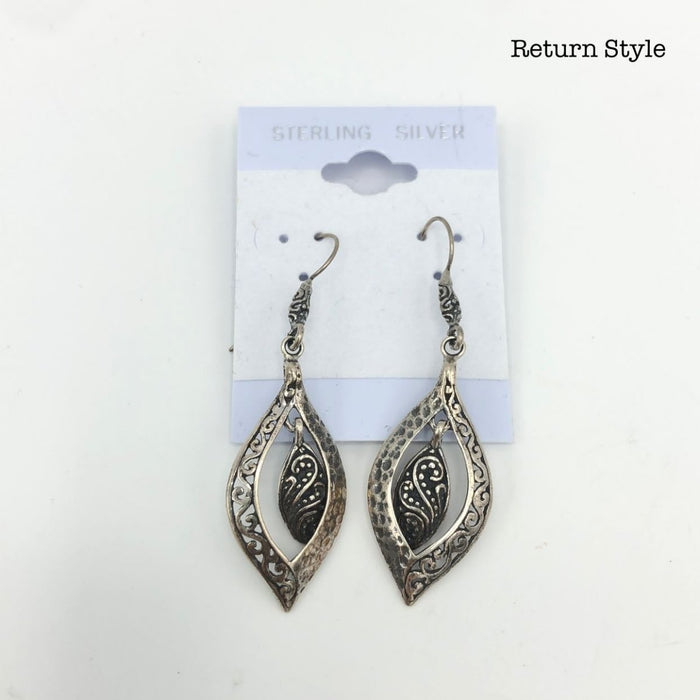 Sterling Silver Indonesian Filagree Drop New Ear SS