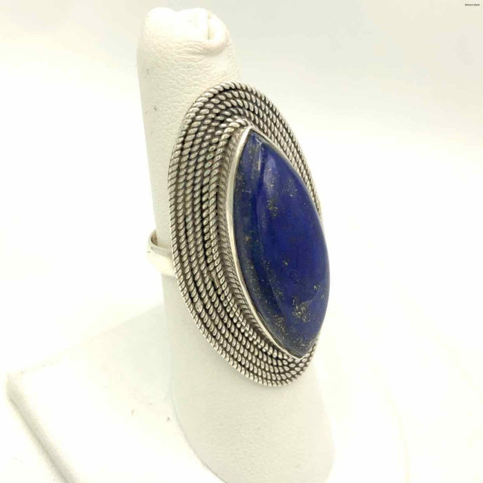 Sterling Silver Lapis SZ 7 Ring SS