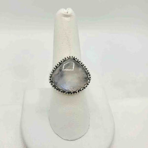 Sterling Silver Rainbow Moonstone SZ 8 Ring SS - ReturnStyle