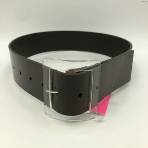 TIBI Brown Clear Lucite X-SMALL Leather Belt - ReturnStyle