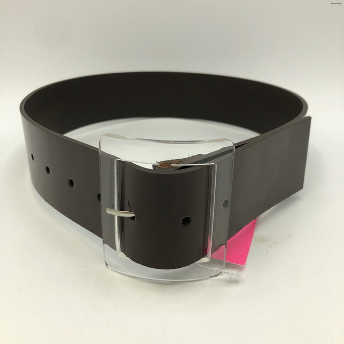 TIBI Brown Clear Lucite X-SMALL Leather Belt
