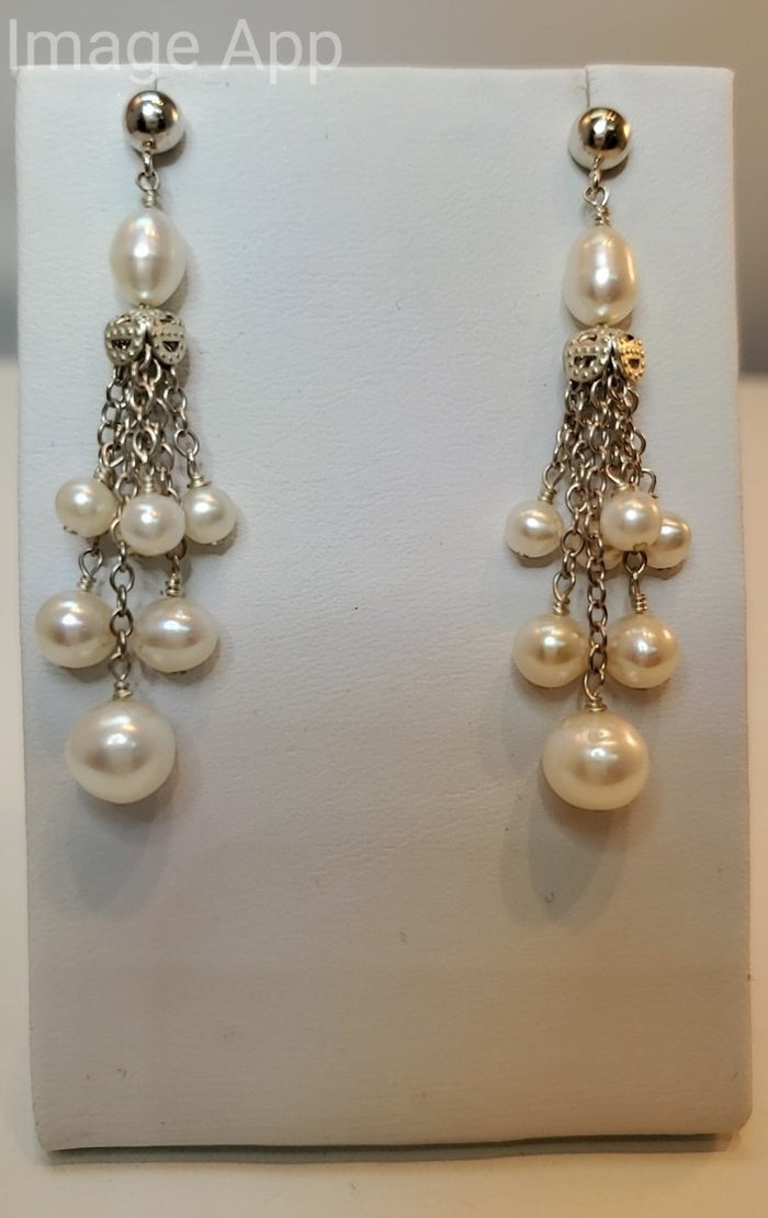 White Sterling Pearl SS Pearl Ear