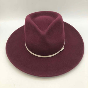 WYETH Burgundy White Wool Hat - ReturnStyle