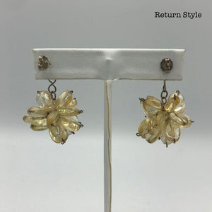 Yellow Sterling Silver beaded SS Citrine Ears - ReturnStyle