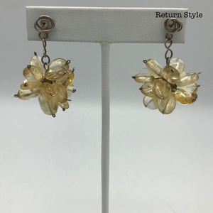 Yellow Sterling Silver beaded SS Citrine Ears - ReturnStyle